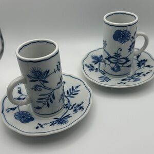 Blue Danube Floral Vintage Irish Coffee Cup & Saucer Set of 2 Espresso Tea Sake